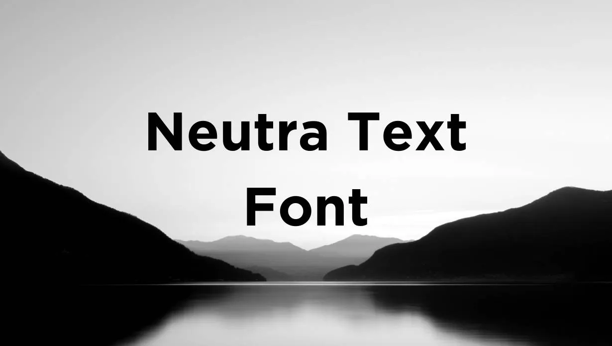 Preview of Neutra Text Font showing geometric letterforms